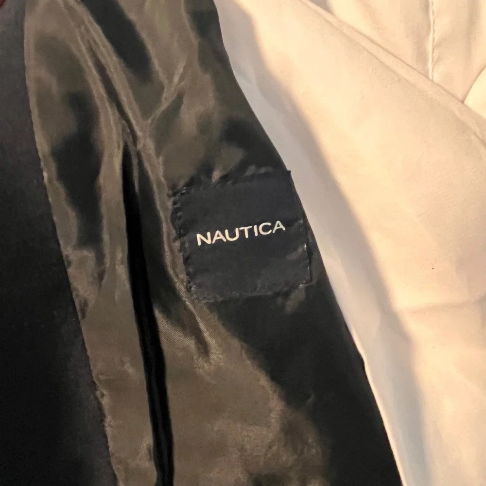 Nautica Boys Navy Blue Blazer Gold Buttons & Nuada White Dress Shirt Set Sz 100